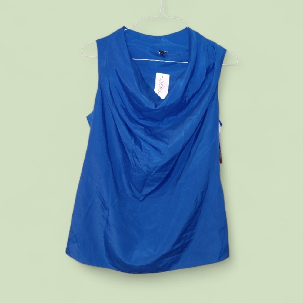 Off5Th Cowl Neck Blue Top New With Tag 145 Dlr